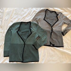 Set of 2 Women's Pendleton Sweaters Cardigans Black & Blue Size Medium